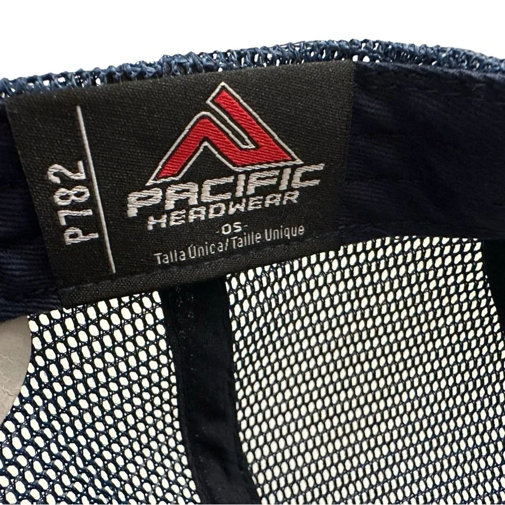 UFC Foamie Fresh Red White Blue Mesh Trucker Hat Back Embroidered Logo Unisex